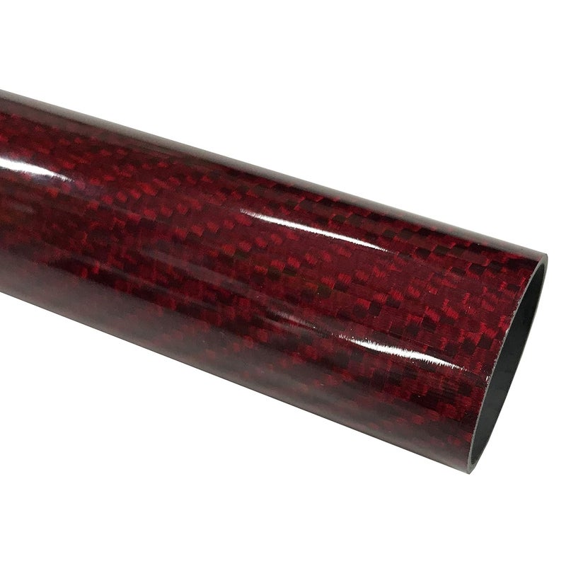 KARBXON (2) - Carbon Fiber Tube - RED - 25mm X 23mm X 1000mm - Hollow Carbon Fiber rods - Glossy Carbon Tubes - Pure Carbon Fibre Tubes - Lightweight High Strength Carbon Fiber Shaft (2) Tubes - Image 3